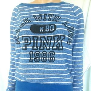 Victoria secret PINK striped blue and white sweat